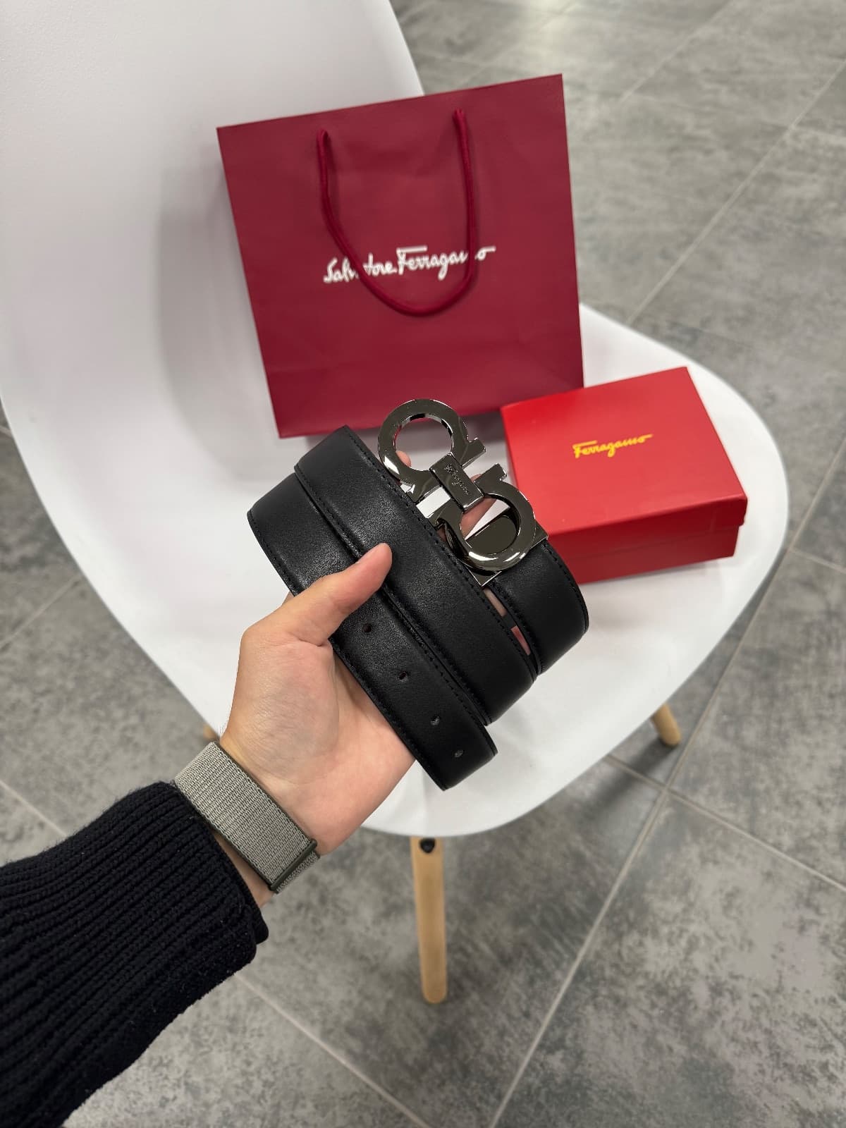 Ferragamo Reversible and Adjustable Gancini — 1