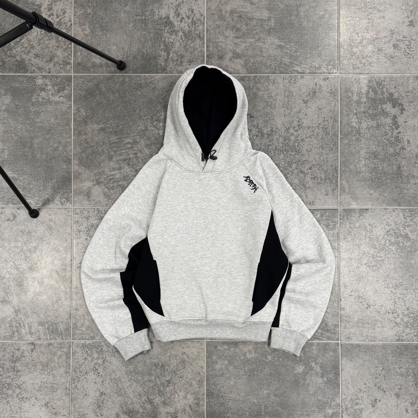 MERTRA Heather Grey Contrast Panel Hoodie